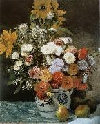 Pierre-Auguste Renoir Fleurs dans un pot en faience oil painting